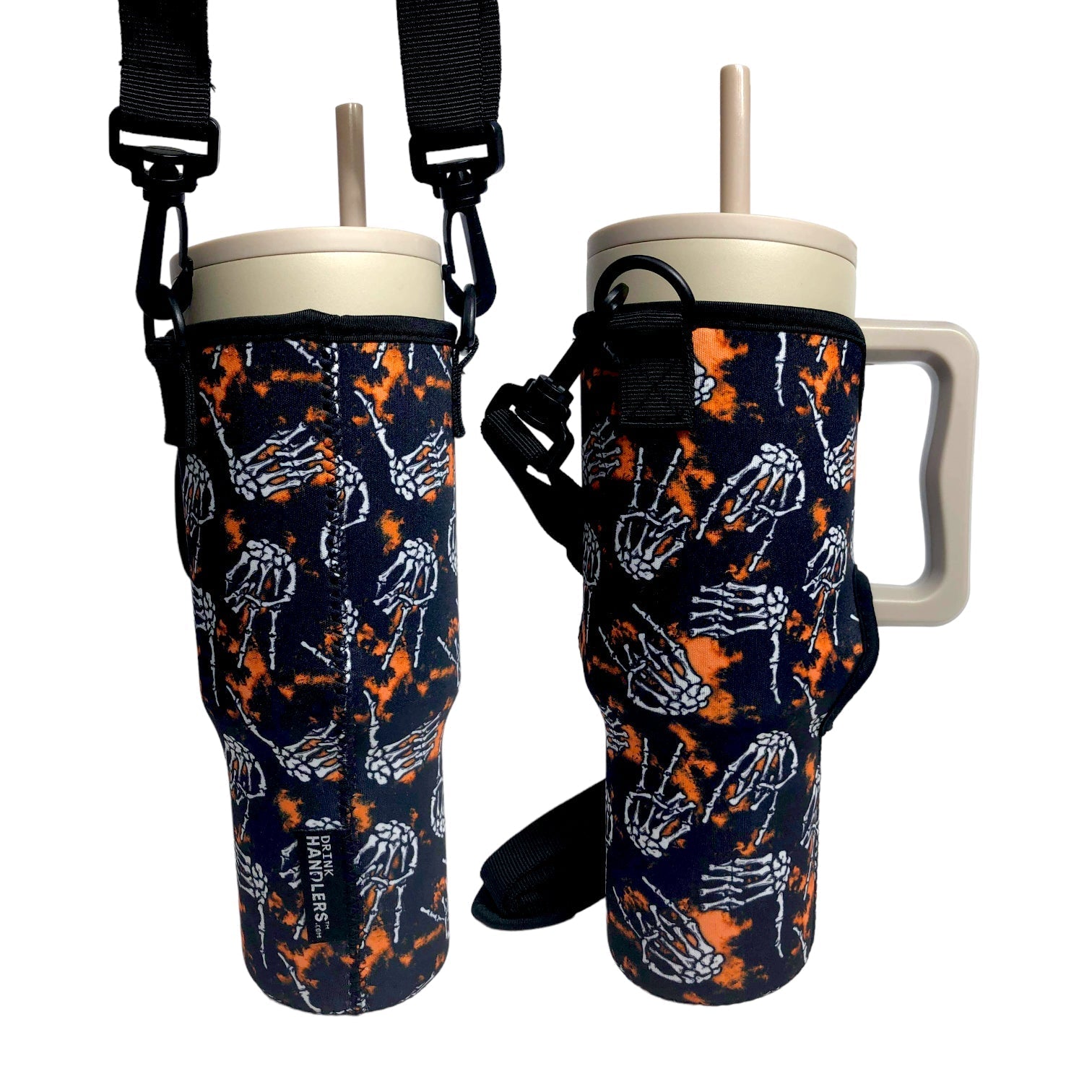 Skeleton Hands 40oz Tumbler With Handle Sleeve