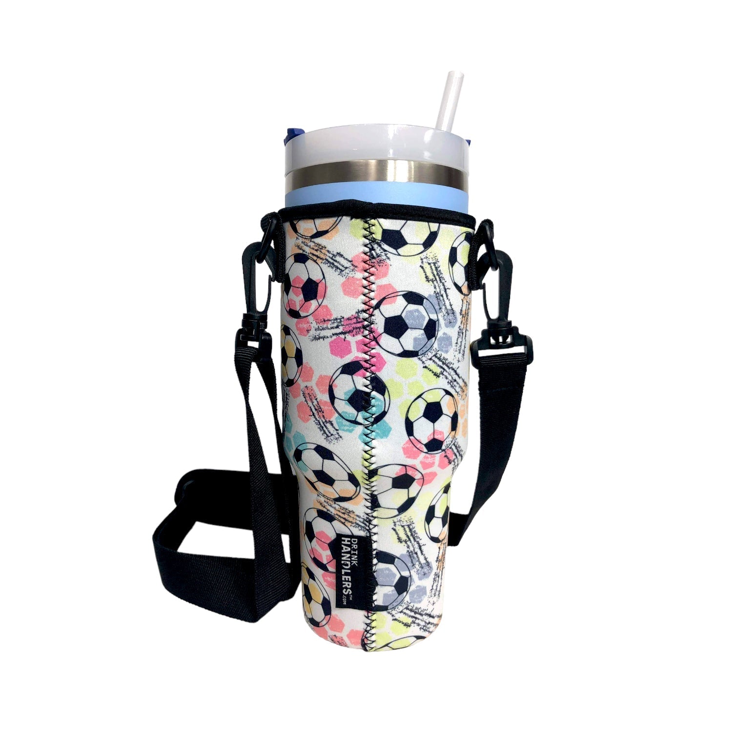 Soccer 40oz Tumbler With Handle Sleeve