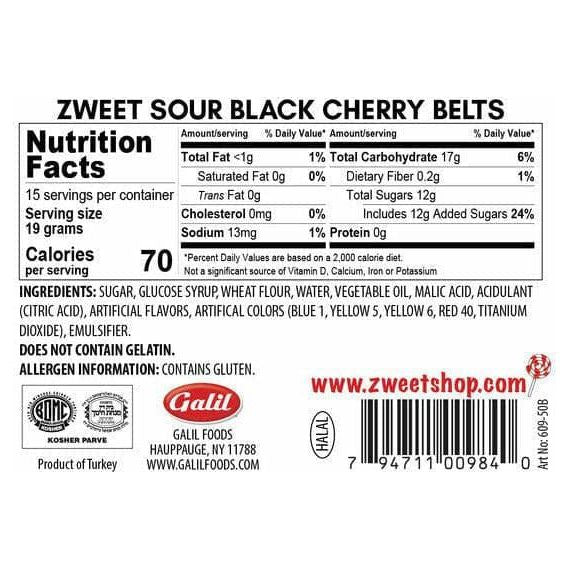 Sour Black Cherry  Belts | Zweet | 10 oz