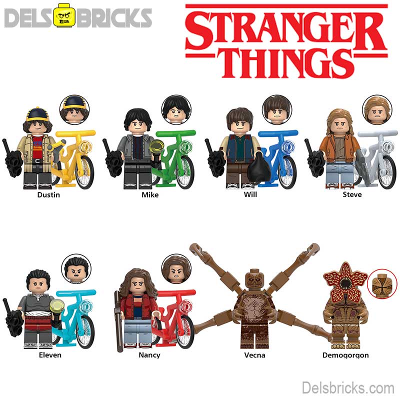 Stranger Things 5 Set of 8 Lego Minifigures Custom Toys