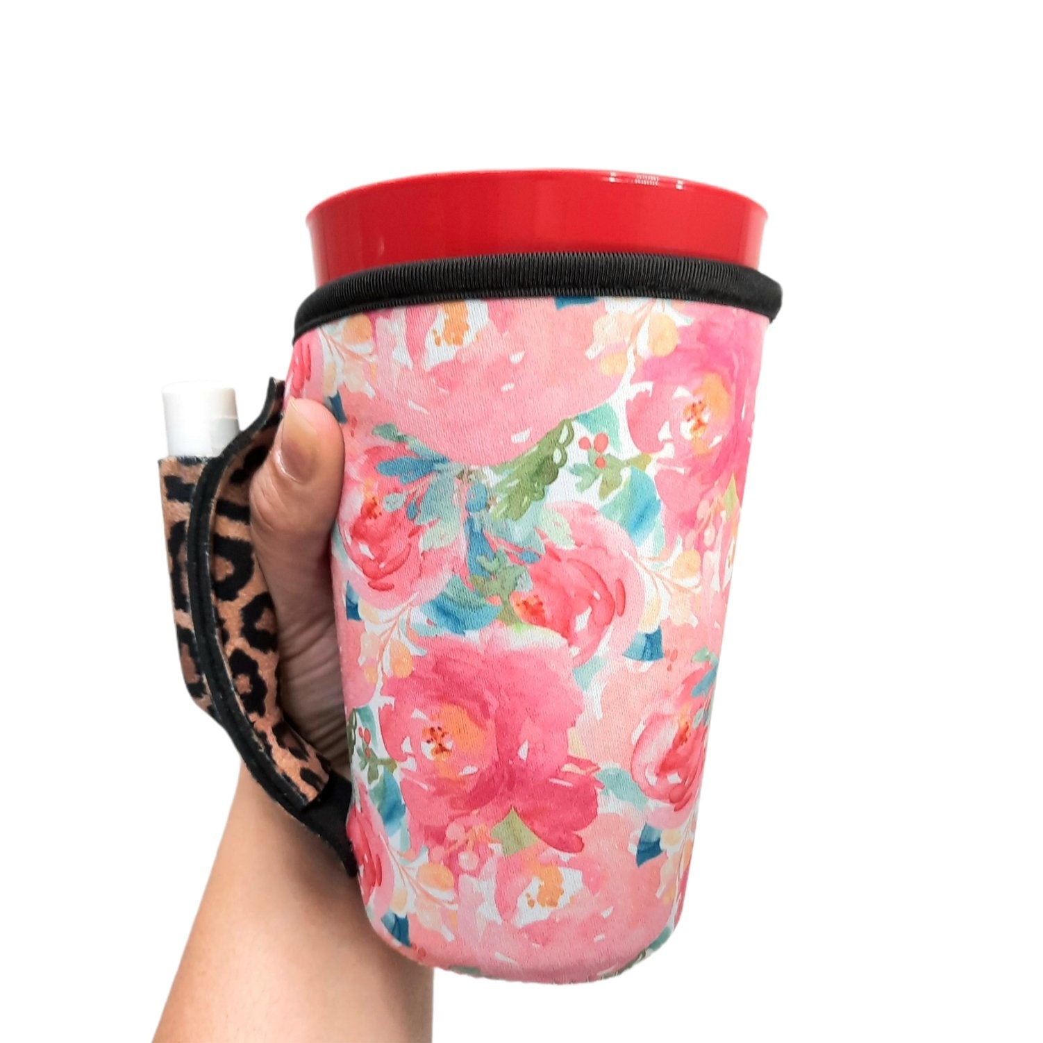 Summer Blooms w/ Leopard 16oz Pint Glass / Tumbler / Tea / Grande Coffee / Medium Drinks Handler™