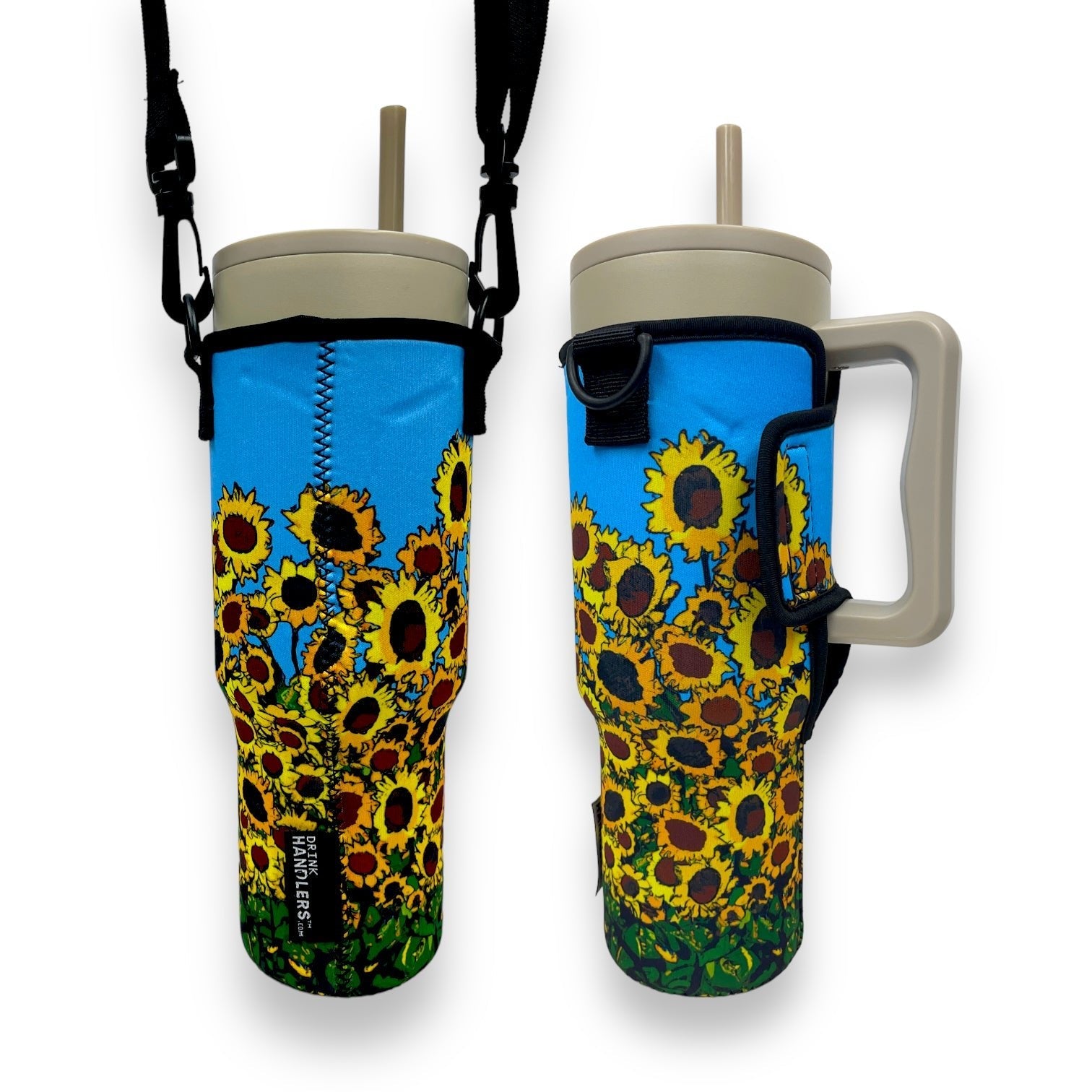 Sunflowers 40oz Tumbler With Handle Sleeve