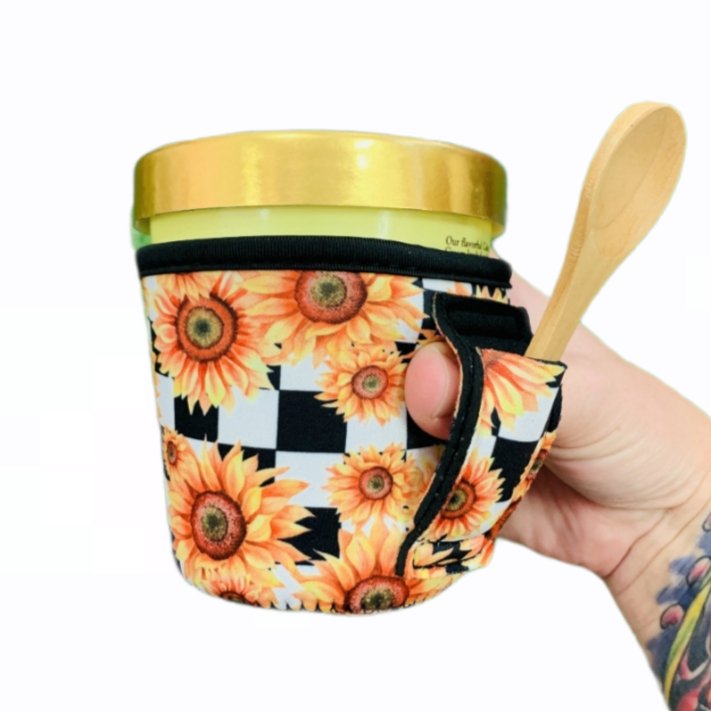 Sunflowers & Checkers Pint Size Ice Cream Handler™