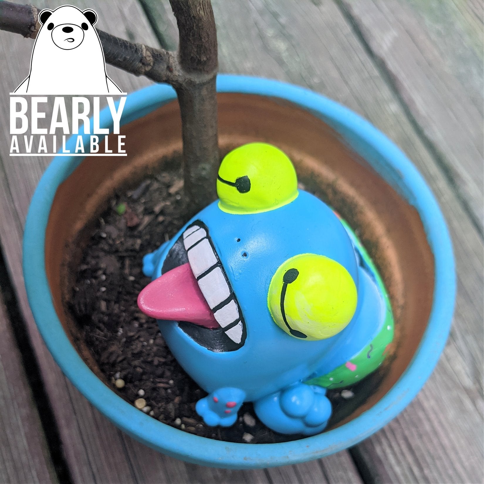 SUNS OUT BUNS OUT Custom 1 of 1 Ributt Vinyl Figure: "Toadally Here to Party" by Bearly Available