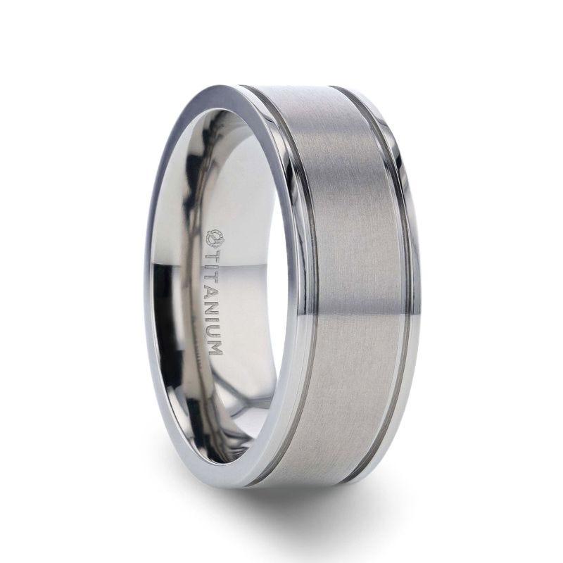 FAIRFIELD Flat Satin Finish Titanium Ring - 8mm