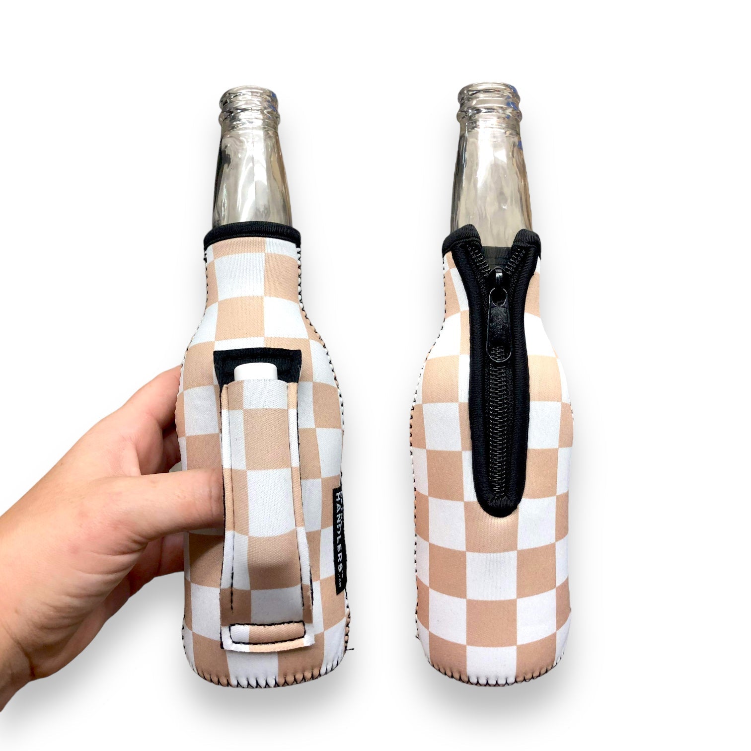 Tan Checkerboard 12oz Bottleneck Handler™