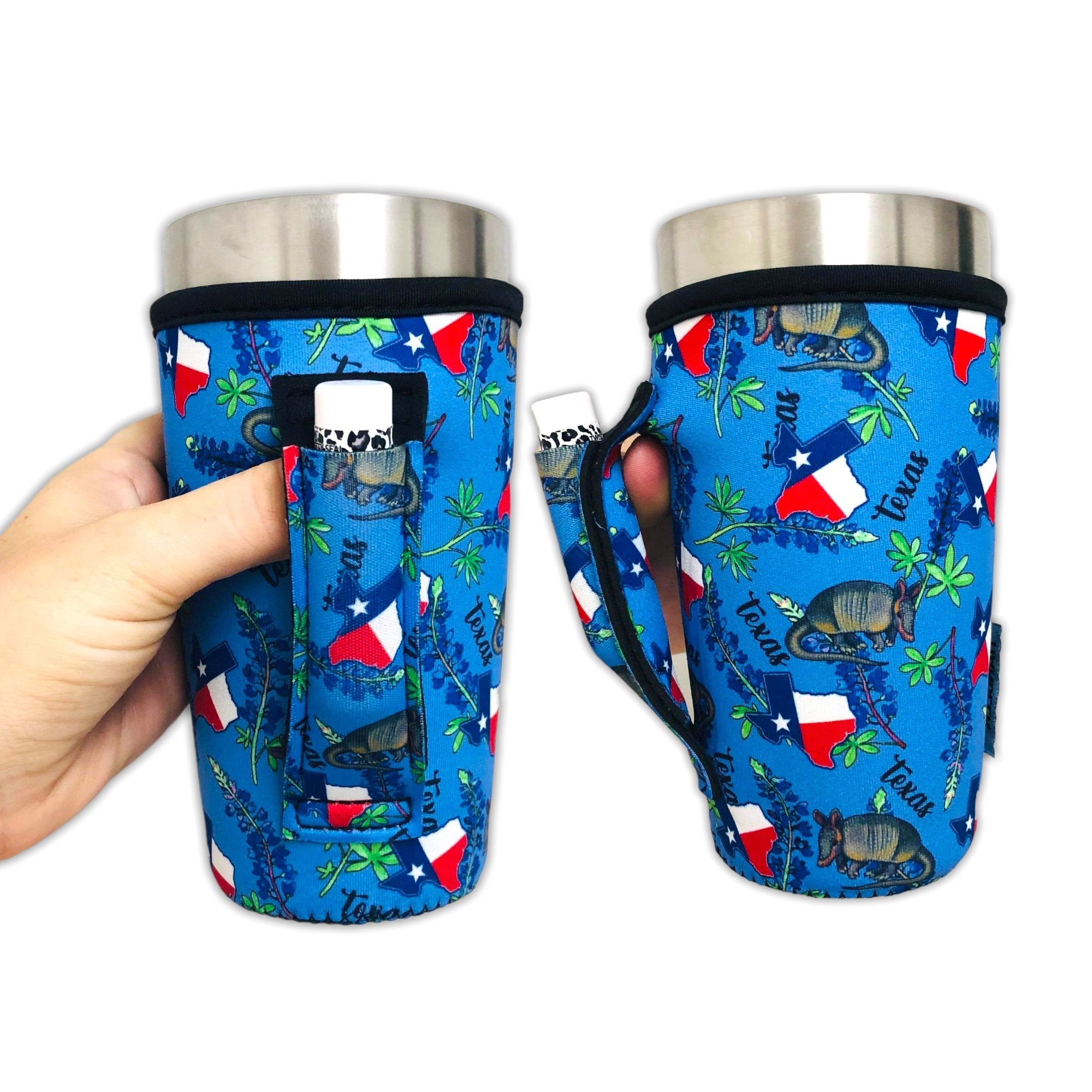 Texas Blue Bonnets 20oz Large Coffee / Tea / Tumbler Handler™