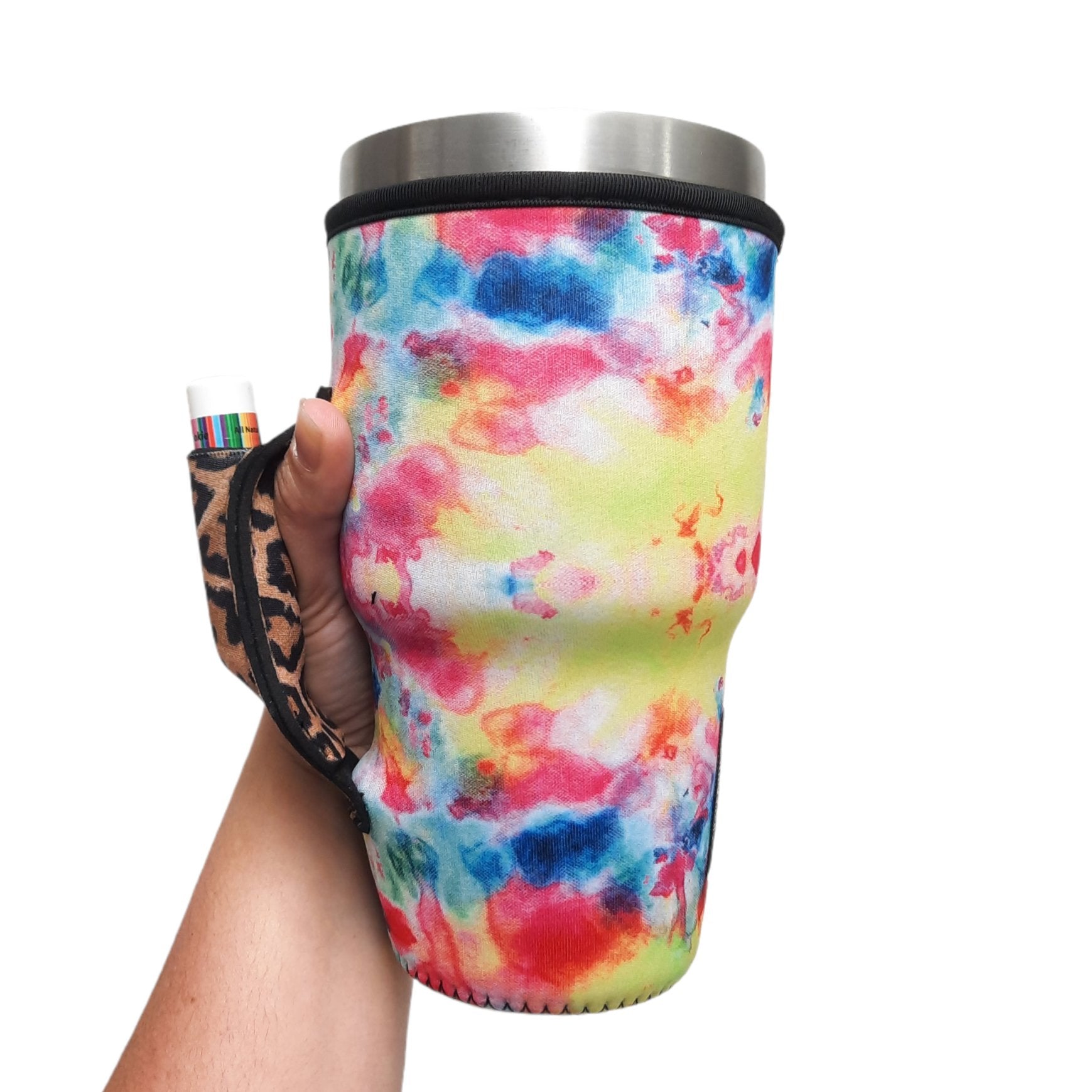 Tie Dye w/ Leopard 30oz Tumbler Handler™