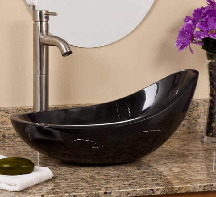 Marble Special Design Asymmetric Above-counter Sink Polished (W)14" (L)22" (H)10"