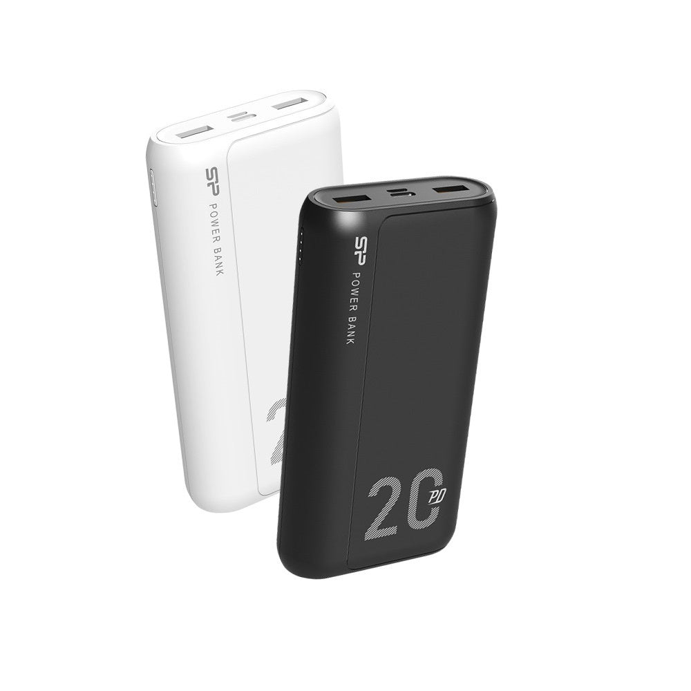 Silicon Power QS15 20,000mAh Portable Phone Charger Power Bank QC 3.0/ 18W Power Delivery (PD) Fast Phone Charging [Black/White]