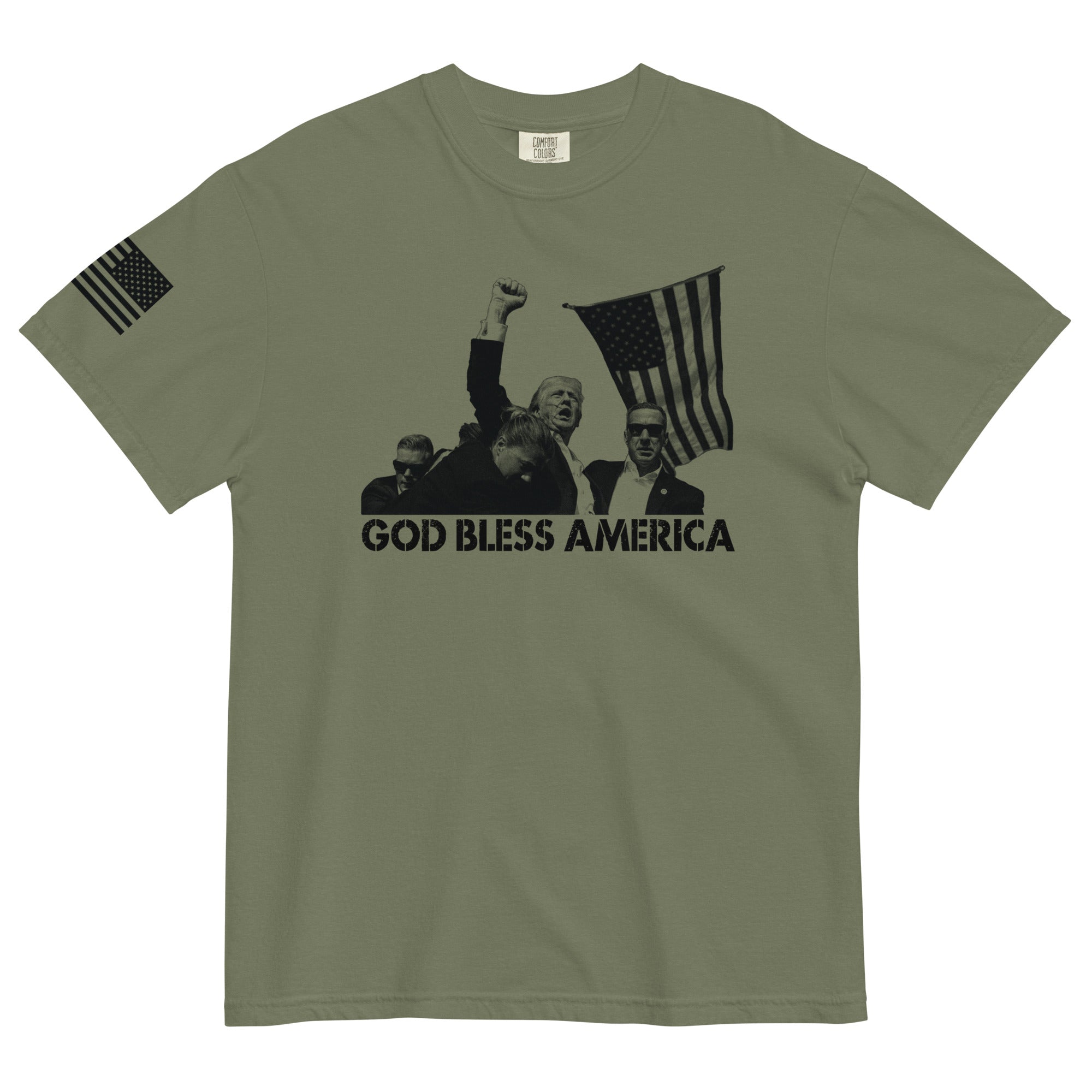 Trump God Bless America Heavyweight T-shirt