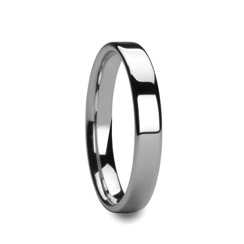 CALEDONIA Flat Polish Finished Cobalt Chrome Ring for Men and Women - 4mm - 8mm