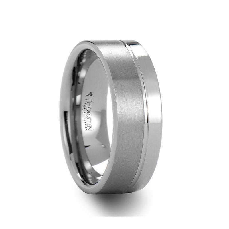 DALLAS Single Offset Groove Tungsten Ring – 8mm