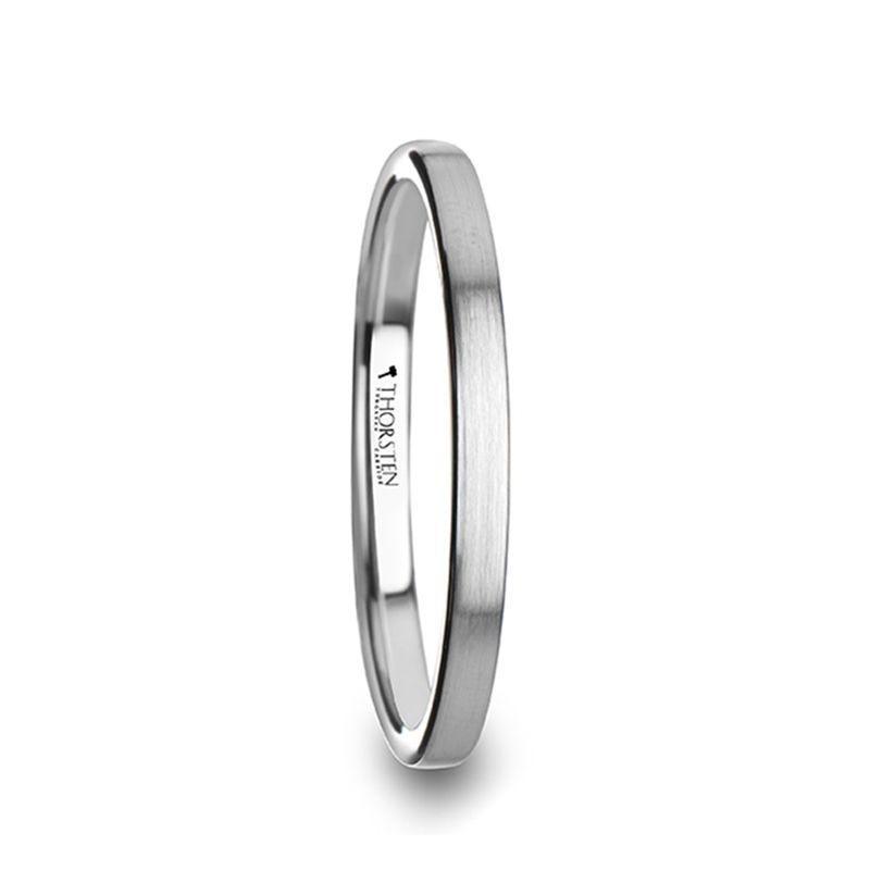 TILLY Flat Style Women's Tungsten Carbide Ring with Brushed Finish - 2mm