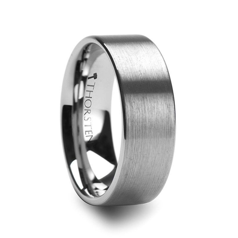 TILLY Flat Style Women's Tungsten Carbide Ring with Brushed Finish - 2mm