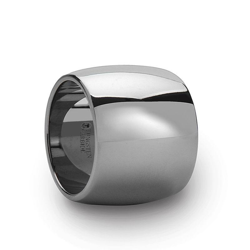 FRESNO Domed Polished Finish Tungsten Wedding Band - 20mm