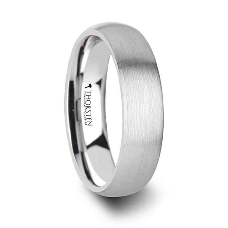 PYTHIUS Domed Brush Finished White Tungsten Ring - 2mm - 8mm