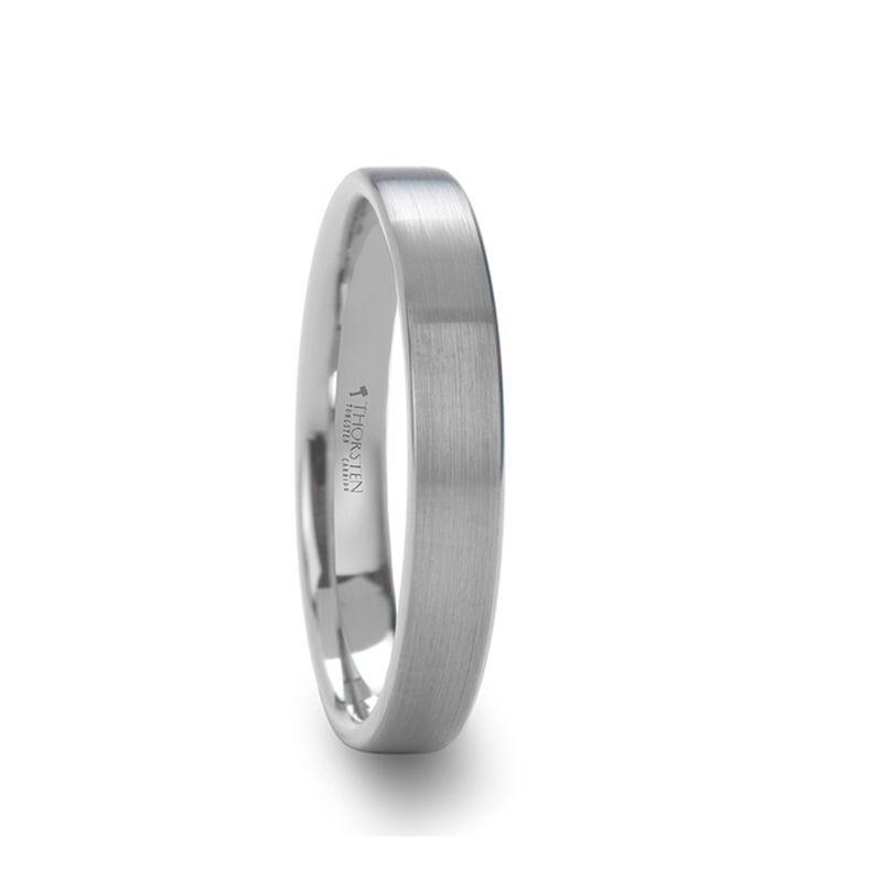 MASON Flat Brush Finished White Tungsten Wedding Ring - 2mm - 8mm