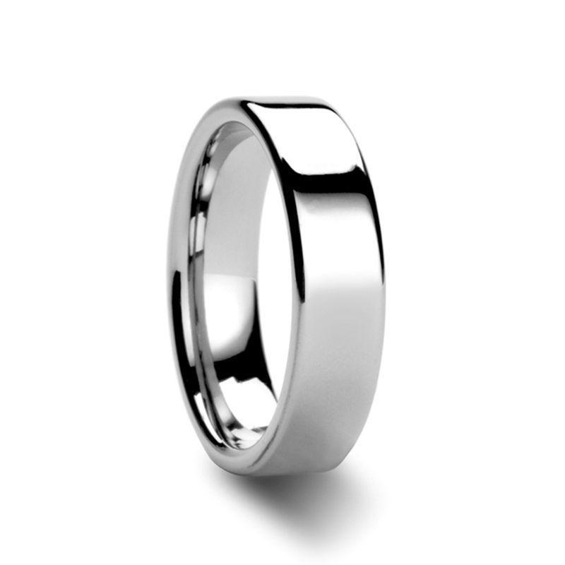 ATHENA Women's Flat Tungsten Carbide Wedding Band - 4mm & 6mm