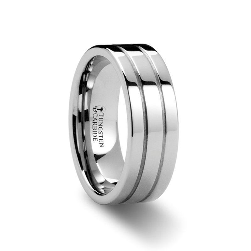 OTTAWA Tungsten Carbide Ring With Grooves - 8mm