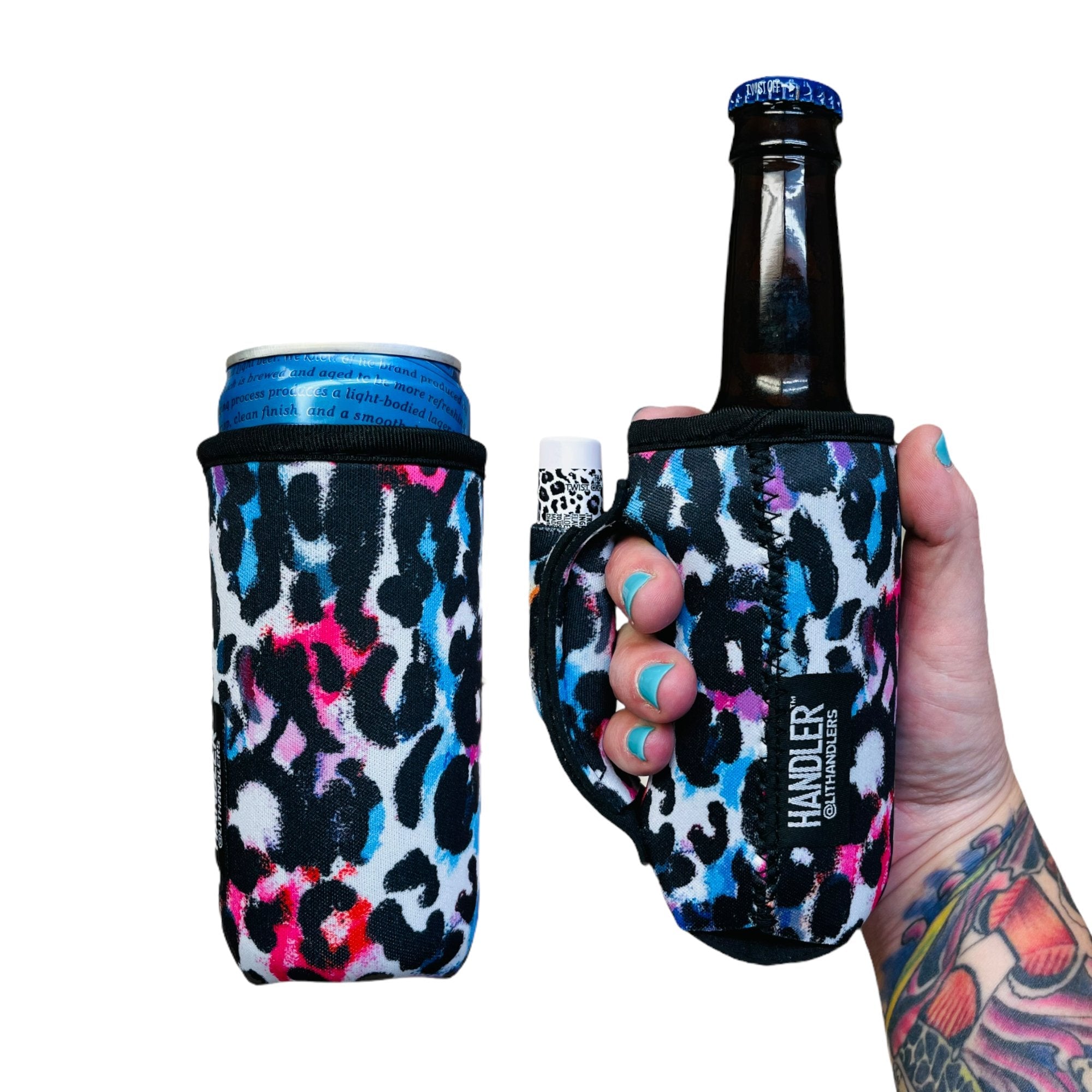 Watercolor Leopard 8-10oz Slim Can Handler™