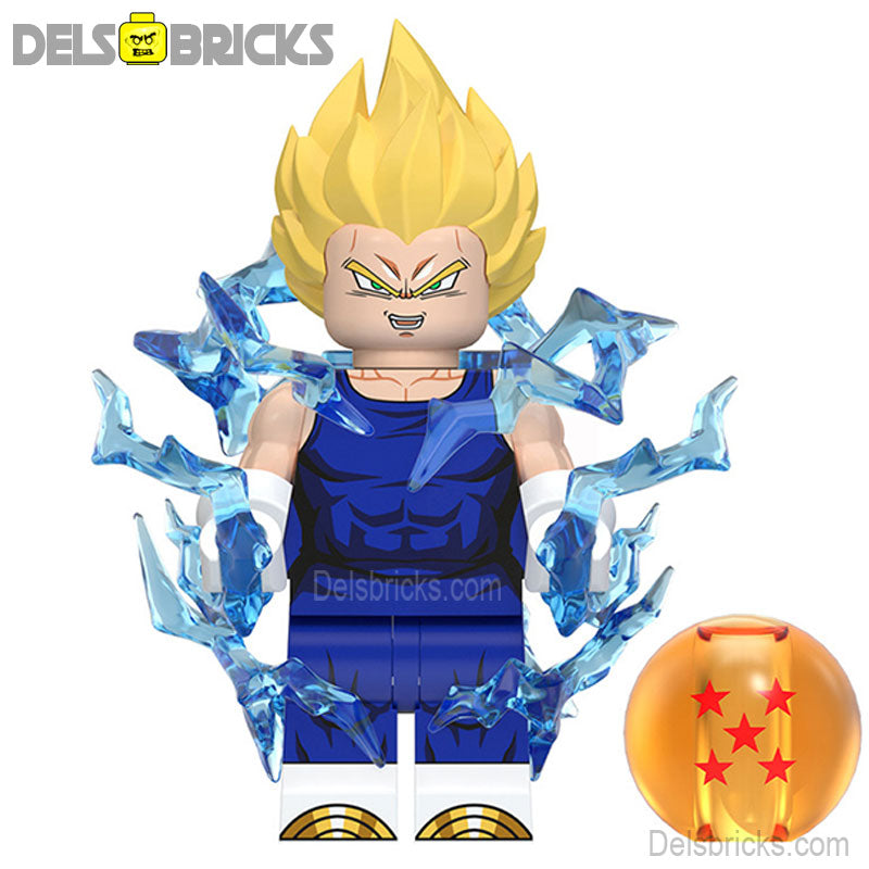 Vegeta yellow Hair Dragon Ball Z Super Lego Minifigures Best Custom Anime Toys
