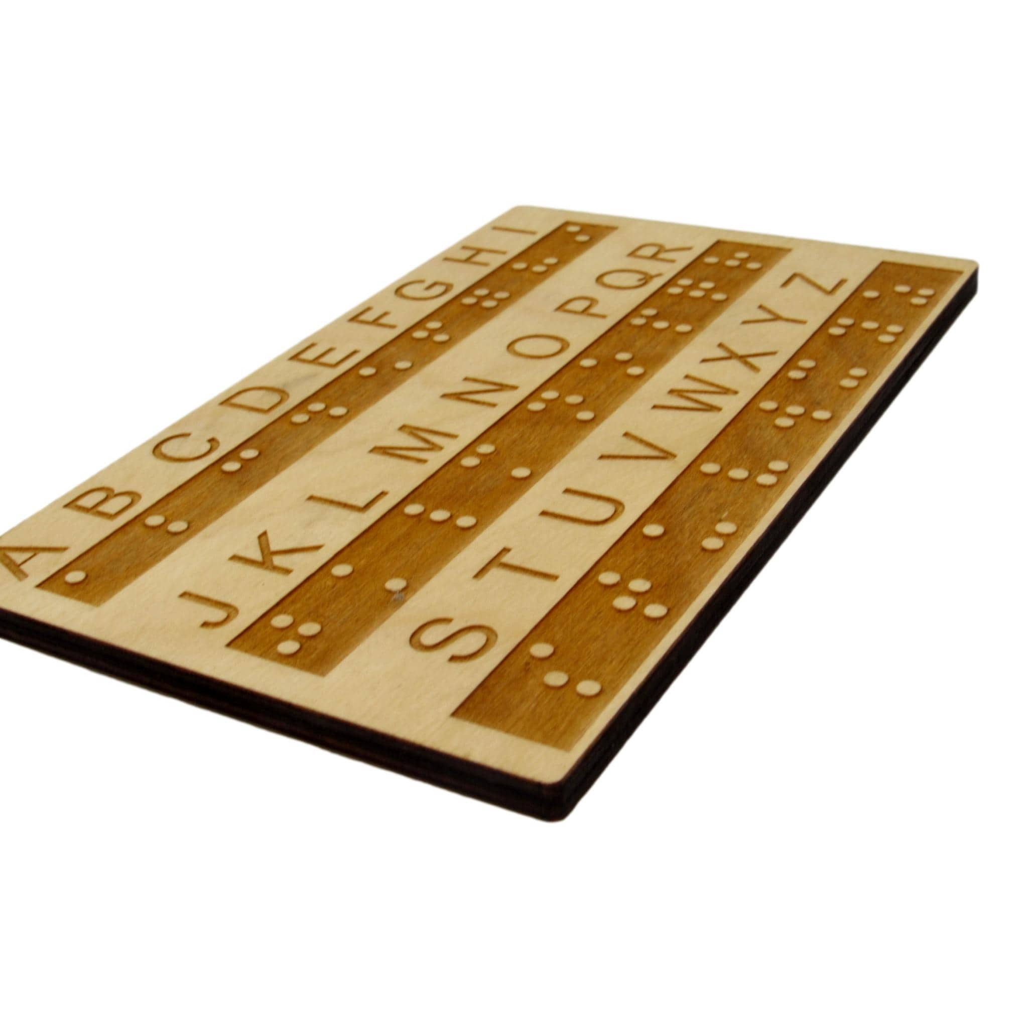 Wood Braille Alphabet Board with Raised Dots | Educational Tool for All Ages | Montessori Learning | Handmade in the USA