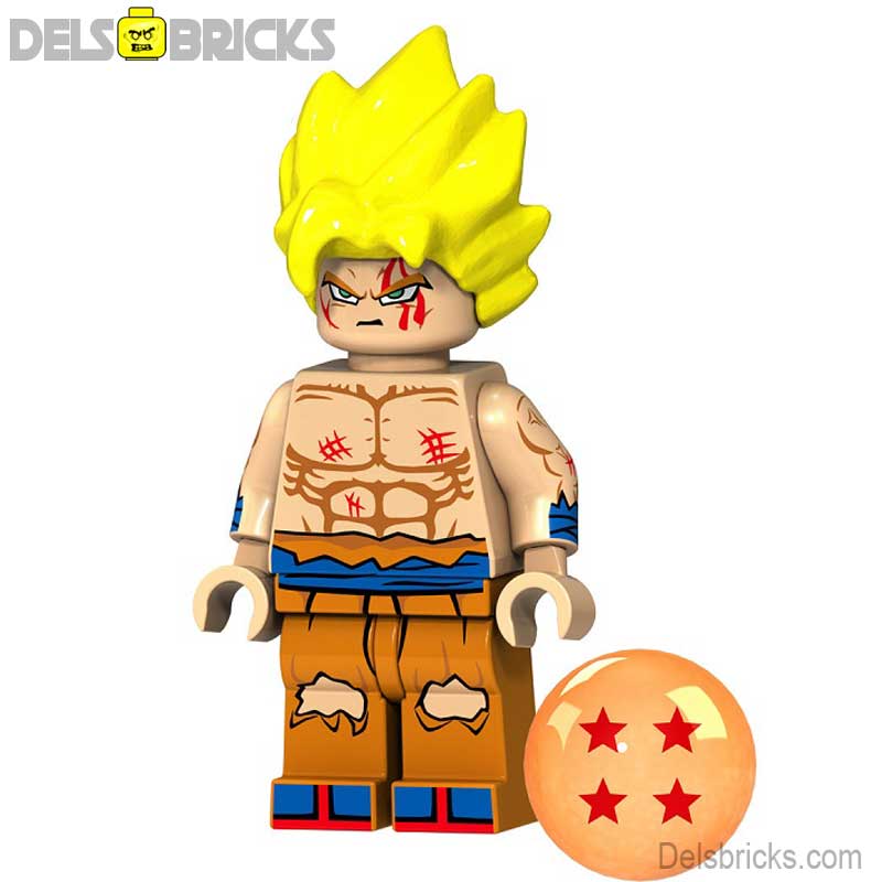 Goku Super Saiyan Yellow Hair Battloe damage Dragon Ball Z