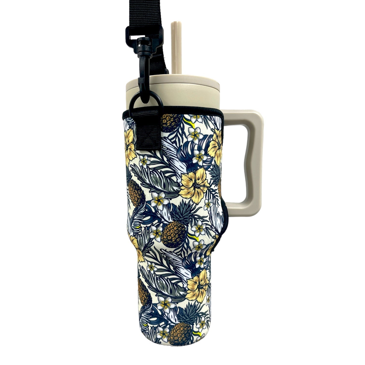 Yellow Isle 40oz Tumbler With Handle Sleeve