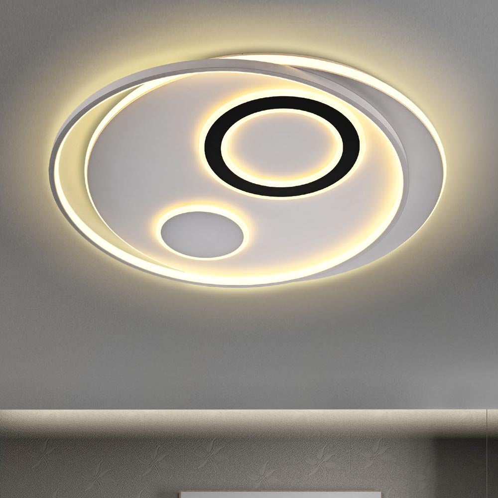 Yescom Modern Circle Ceiling Flush Light with Remote 70W 30 in.