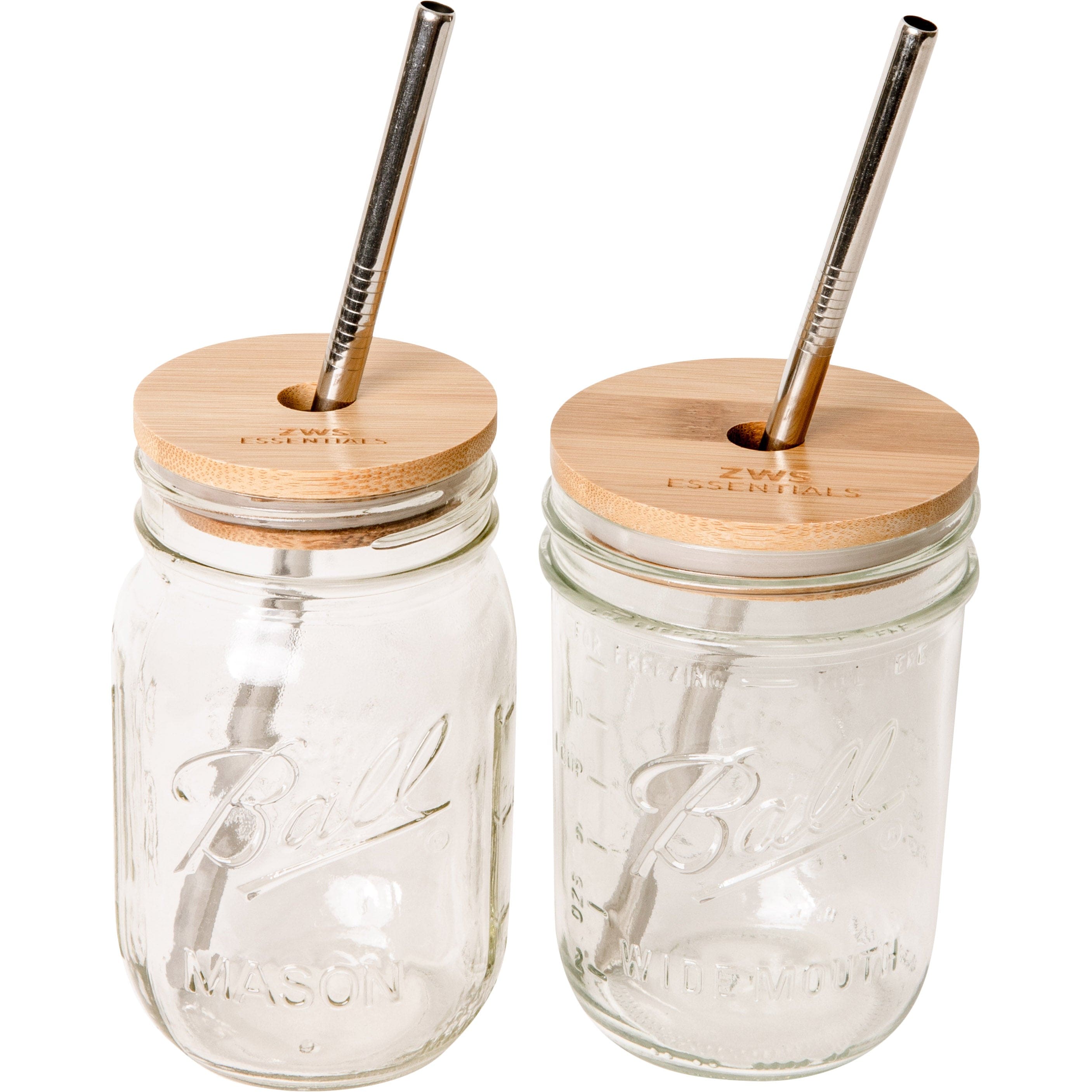 Mason Jar Kit with Bamboo Lid and Stainless Steel Straw - Thumbnail 2