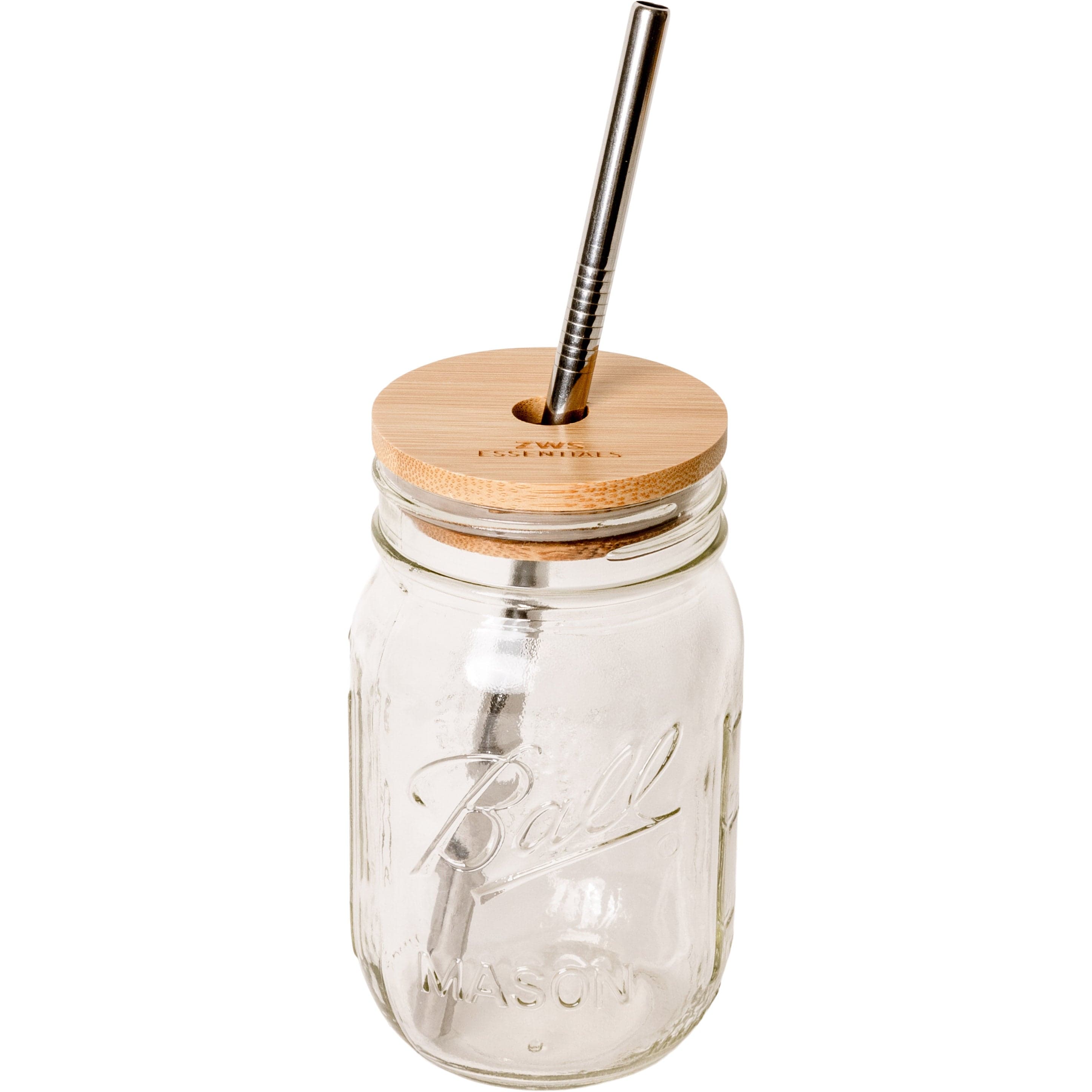 Mason Jar Kit with Bamboo Lid and Stainless Steel Straw - Thumbnail 5