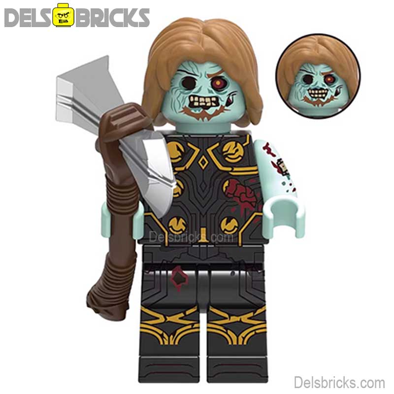 Zombie Thor from Marvel Zombies Lego Marvel Minifigures Custom Toys 4