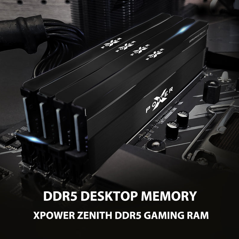 Silicon Power Zenith Gaming DDR5 5600MHz (PC5-44800) 32GB(16GBx2)-64GB(32GBx2) Dual Pack 1.25V Desktop Unbuffered DIMM [Black]