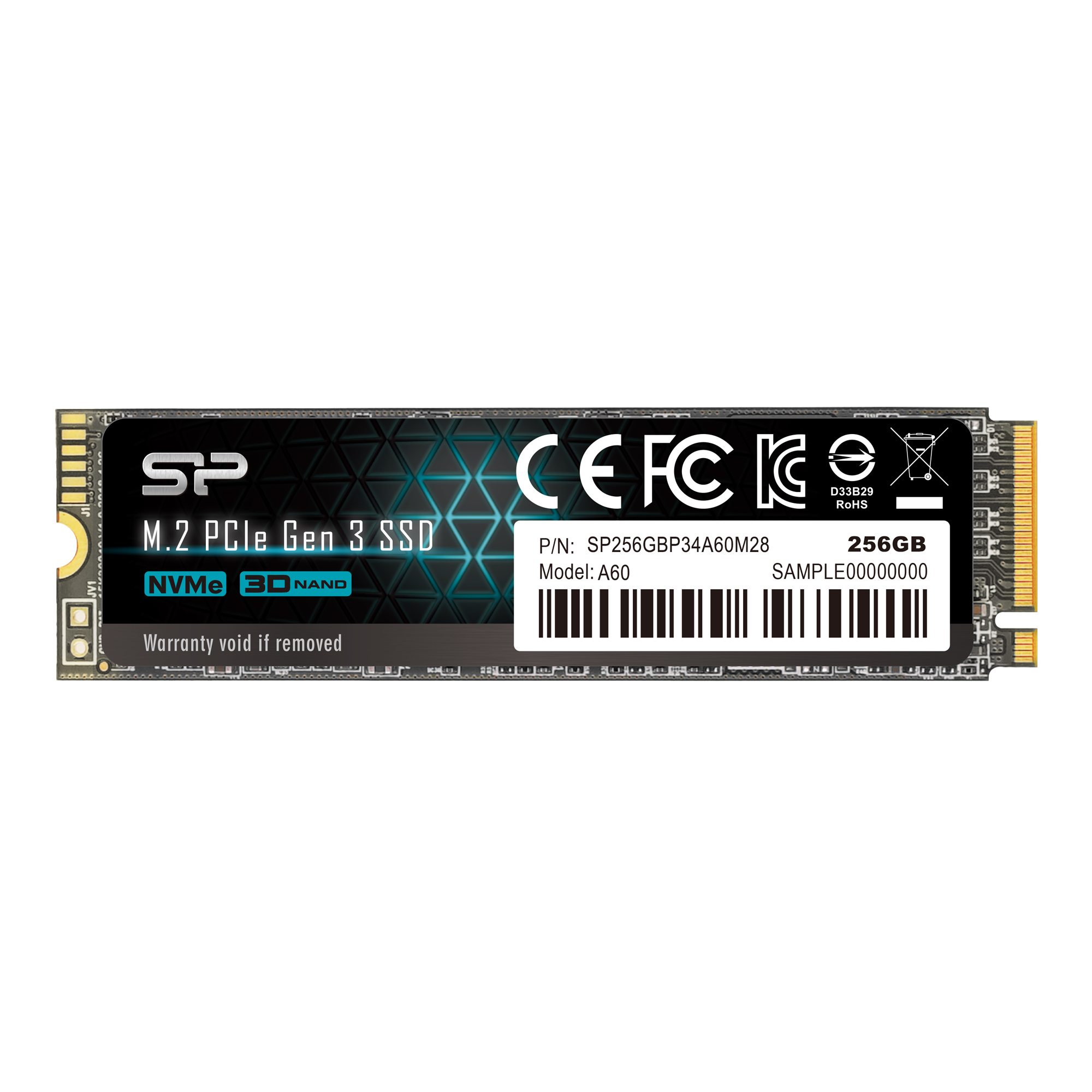 シリコンパワー P34A60 128GB-2TB NVMe PCIe Gen3x4 M.2 2280 内蔵ソリッド ステート ドライブ
