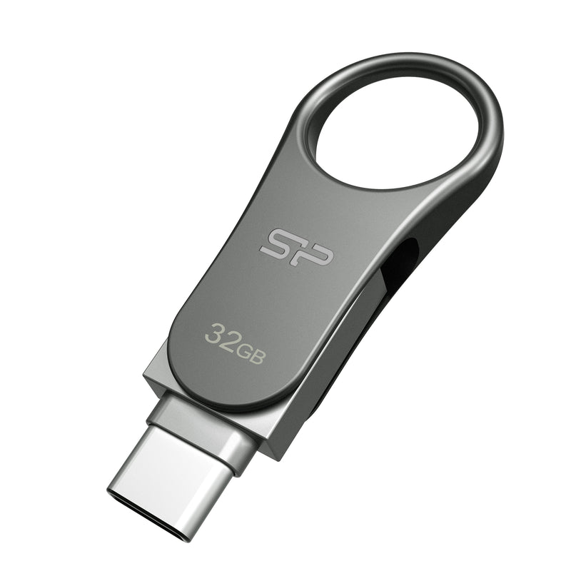 シリコンパワー USBメモリ 128GB USB3.1 & USB3.0 ヘアライン仕上げ Blaze B02 SP128GBUF3B02V1K