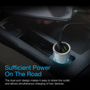 Silicon Power Dual-Port Metal Car Charger Metal-Silver (Bulk Package)