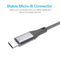 Silicon Power Micro-B USB 3.3 フィート (1M) ナイロン充電ケーブル - ブラック