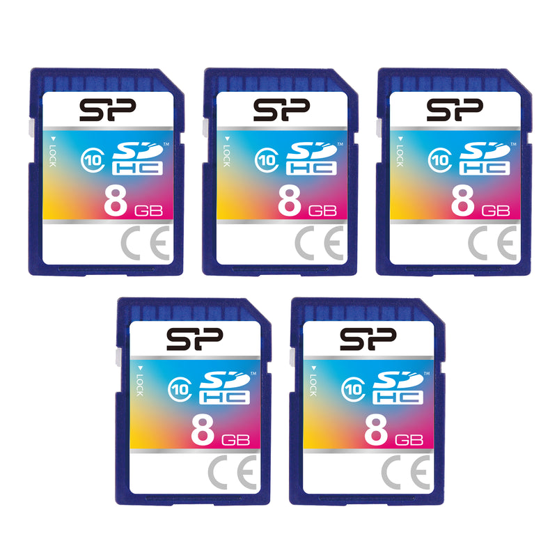 シリコンパワー 8GB-32GB 5 パック SDHC クラス 10 SD メモリカード