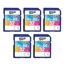 Silicon Power 8GB-32GB 5-Pack SDHC Class 10 SD Memory Card