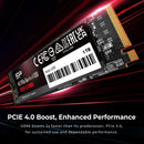 Silicon Power UD90 250GB-4TB PCIe Nvme Gen4x4 M.2 2280 내장 솔리드 스테이트 드라이브