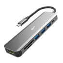 Silicon Power SU20 7-in-1 ドッキング ステーション (HDMI、USB Type-A、USB-C PD、SD、microSD ポート付き)