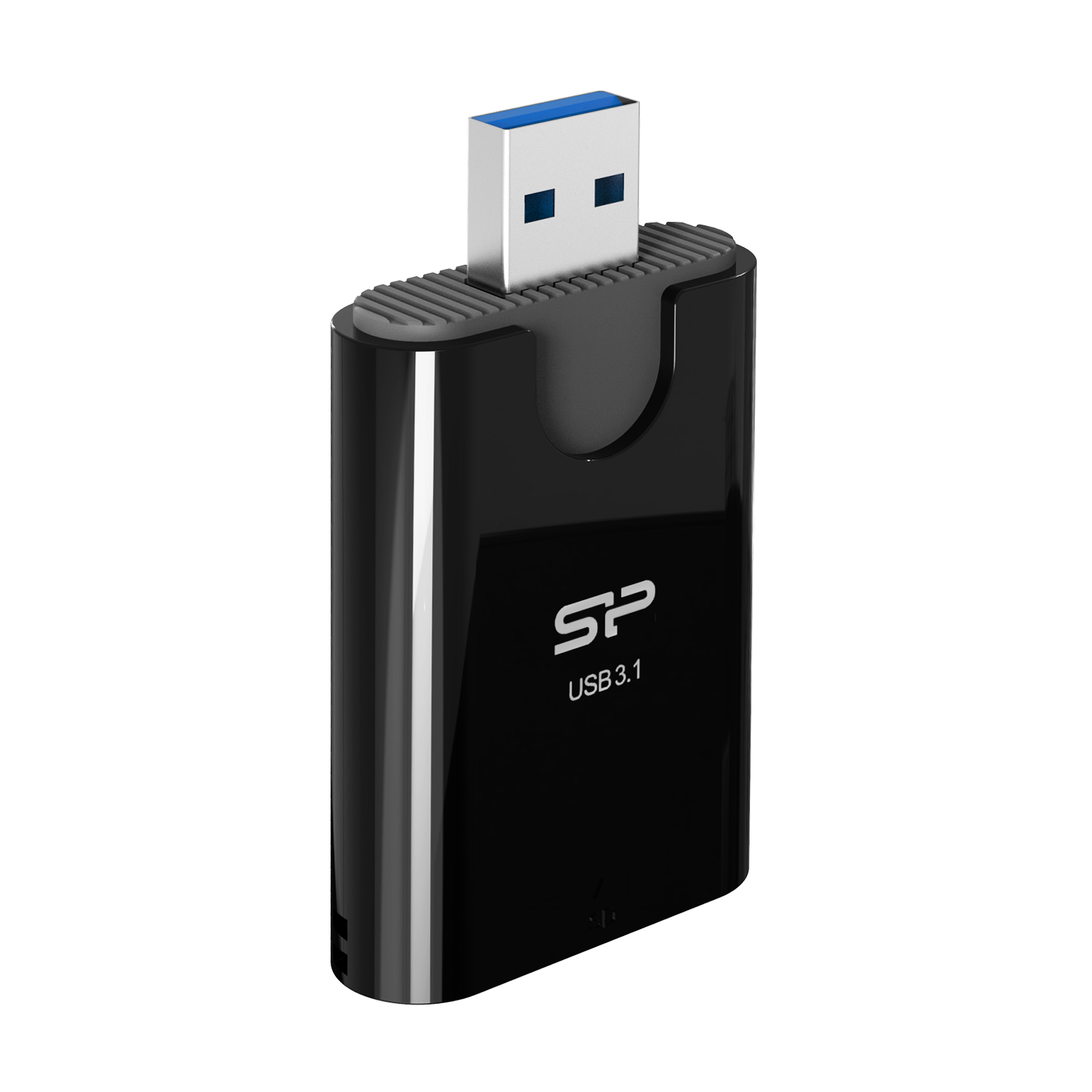 Silicon Power Dual Port Memory Card (SD/ microSD card) Reader Support UHS-I DDR200 speed mode (Black)