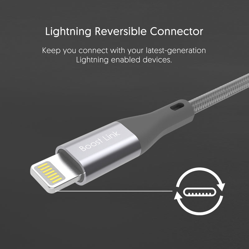 シリコンパワー ライトニング ケーブル 3.3 フィート (1M) iPhone 用 - グレー
